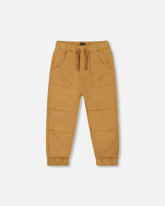 Deux Par Deux Stretch Twill Joggers - Tan