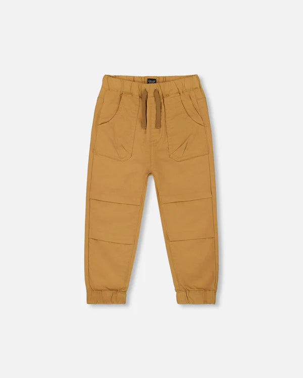 Deux Par Deux Stretch Twill Joggers - Tan