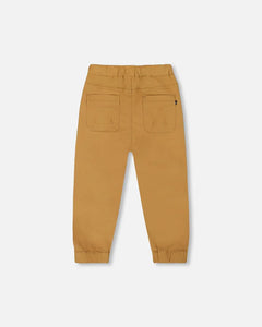 Deux Par Deux Stretch Twill Joggers - Tan