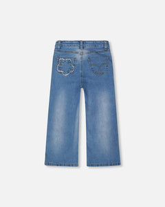 Deux Par Deux Wide Leg Jeans - Light Blue Denim