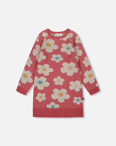 Deux Par Deux Knitted Dress - Flower Jacquard
