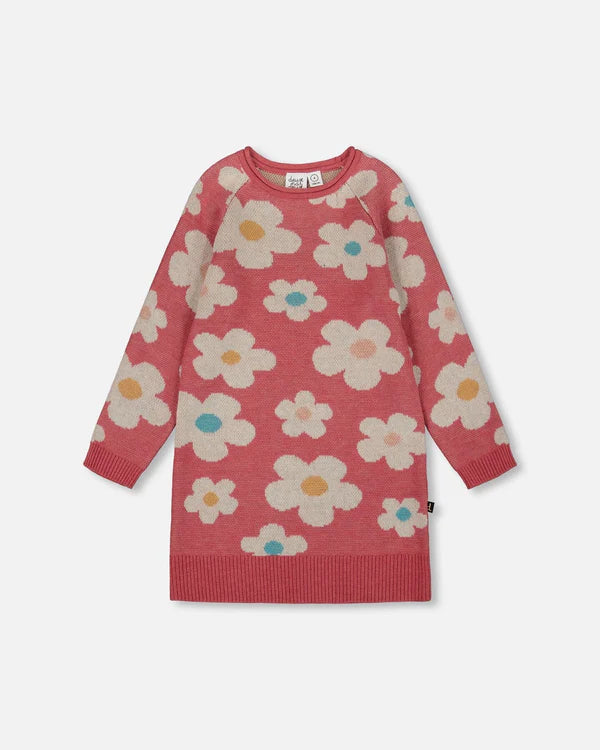 Deux Par Deux Knitted Dress - Flower Jacquard