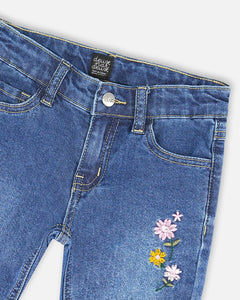 Deux Par Deux Frayed Hem Jeans - Navy Denim