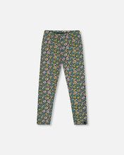 Load image into Gallery viewer, Deux Par Deux Floral Leggings - Dark Green
