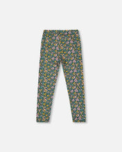 Load image into Gallery viewer, Deux Par Deux Floral Leggings - Dark Green
