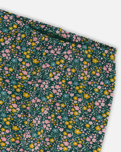 Deux Par Deux Floral Leggings - Dark Green