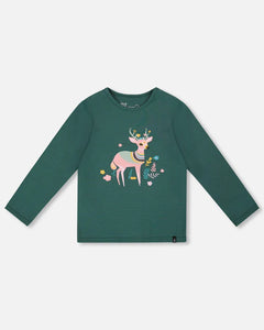 Deux Par Deux Long Sleeve Tee - Jasper Green