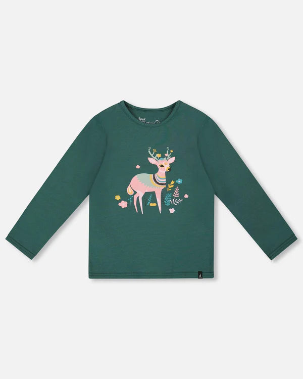 Deux Par Deux Long Sleeve Tee - Jasper Green
