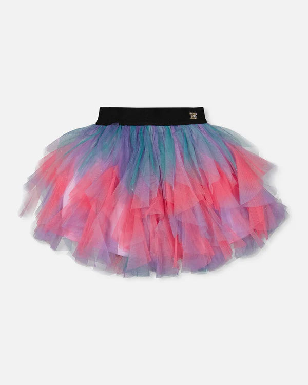 Deux Par Deux Layered Mesh Skirt - Multicolour