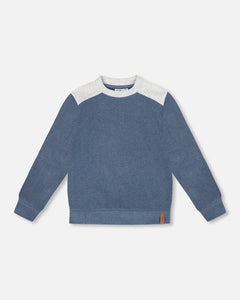 Deux Par Deux Long Sleeve Top - Navy Blue