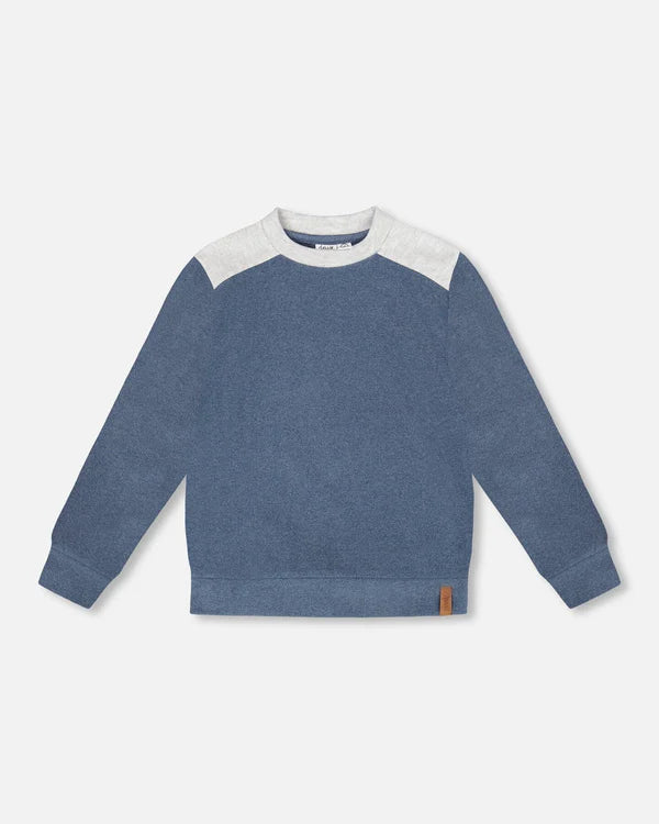 Deux Par Deux Long Sleeve Top - Navy Blue
