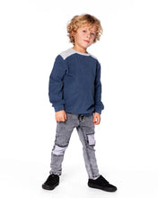 Load image into Gallery viewer, Deux Par Deux Long Sleeve Top - Navy Blue
