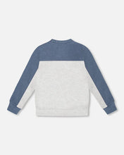 Load image into Gallery viewer, Deux Par Deux Long Sleeve Colorblock Top - Heather Grey/Navy Blue
