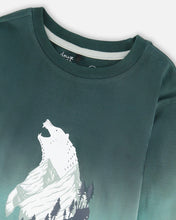 Load image into Gallery viewer, Deux Par Deux Long Sleeve Tee - Bottle Green Gradient
