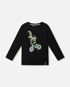 Deux Par Deux Long Sleeve Tee - Anthracite Black