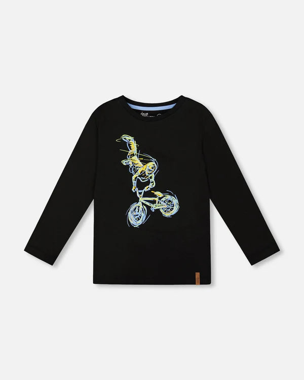 Deux Par Deux Long Sleeve Tee - Anthracite Black