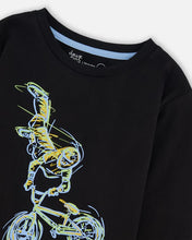 Load image into Gallery viewer, Deux Par Deux Long Sleeve Tee - Anthracite Black
