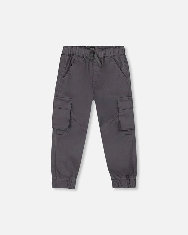 Deux Par Deux Cargo Pocket Joggers - Dark Grey Blue