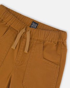 Deux Par Deux Patch Pocket Joggers - Bronze Brown
