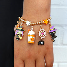 Load image into Gallery viewer, Charm It - Gold Halloween Stretch Bead Bracelet
