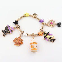Load image into Gallery viewer, Charm It - Gold Halloween Stretch Bead Bracelet
