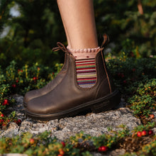 Load image into Gallery viewer, Blundstone 1413 - Brown with Rainbow Striped Elastic
