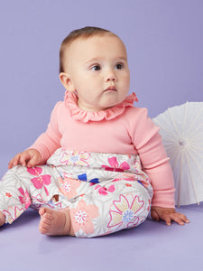 Tea Collection Baby Ruffle Collar Romper - Star Flower