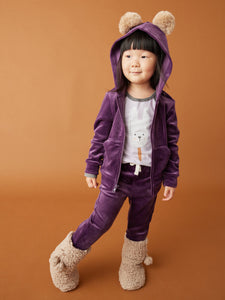 Tea Collection Very Velour Joggers - Purple Punch
