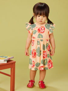 Tea Collection Wrap Neck Baby Dress - Classic Rose