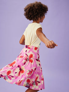 Tea Collection Tiered Woven Skirt- Floral Burst