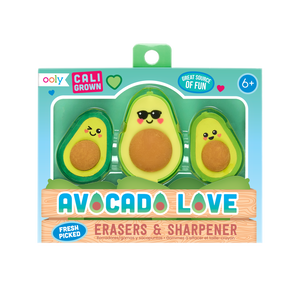 Ooly Avocado Love Erasers and Sharpener