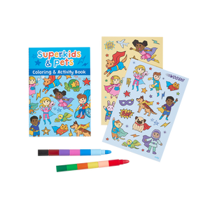 Ooly Mini Traveller Colouring and Activity Kit- Super Kids+Pets