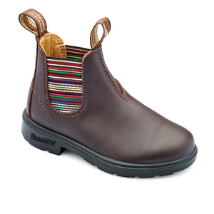 Blundstone 1413 - Brown with Rainbow Striped Elastic