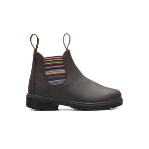 Blundstone 1413 - Brown with Rainbow Striped Elastic