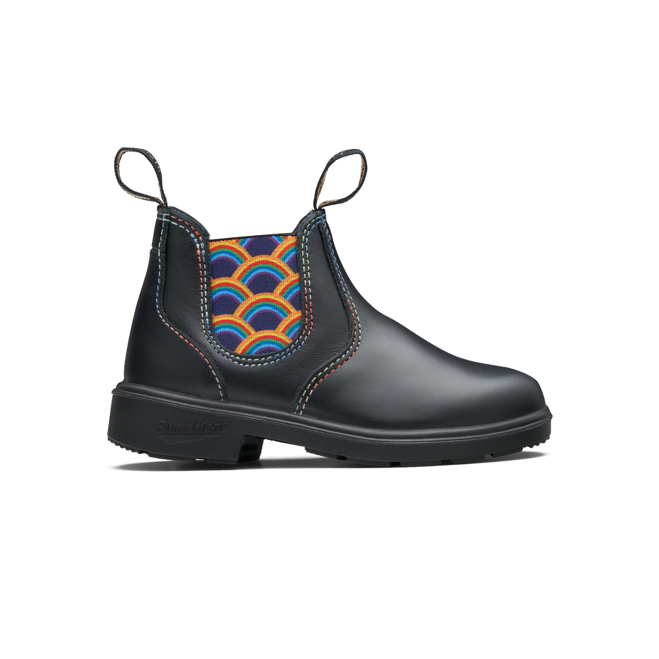 Blundstone Black Boots with Colorful Elastic