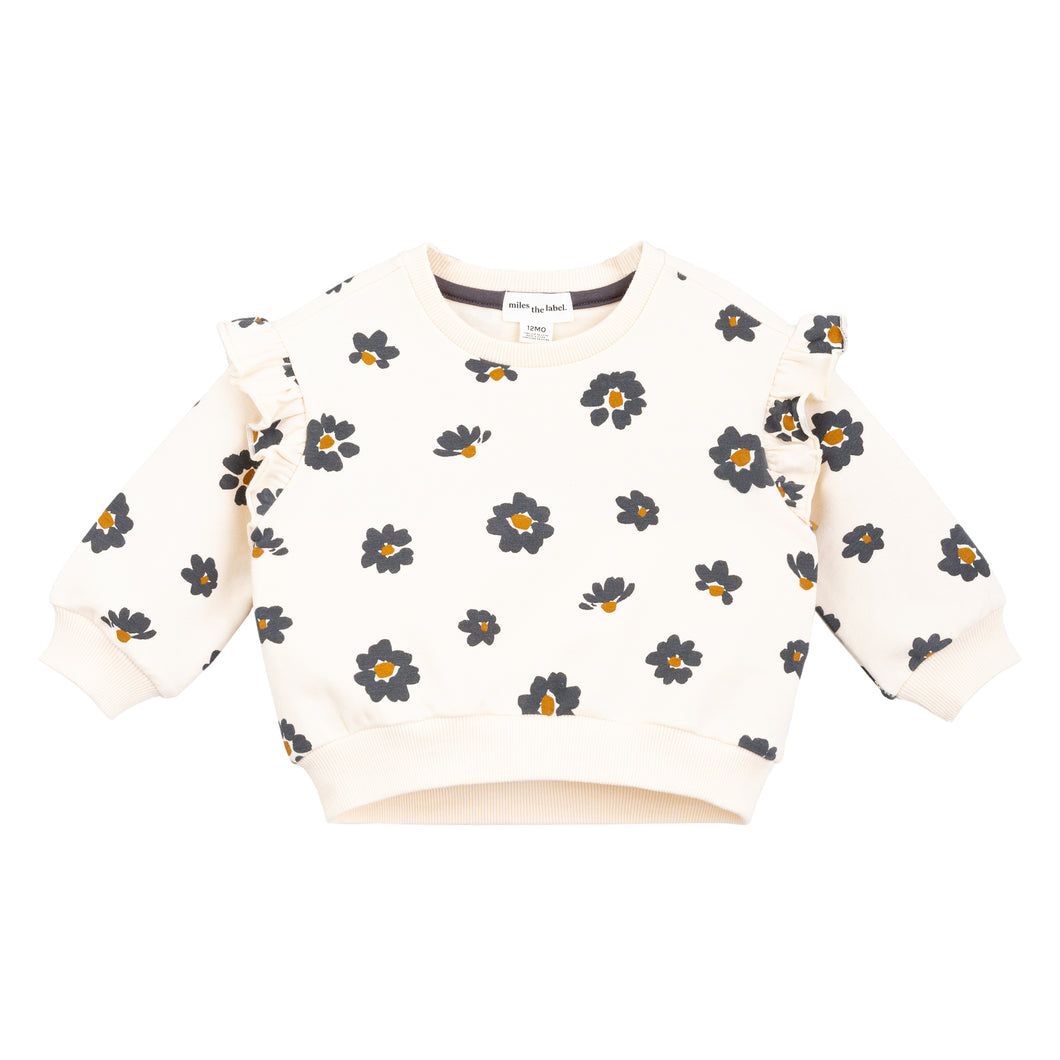 Miles The Label- Baby Beige Flower Knit Top