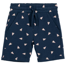 Load image into Gallery viewer, Miles The Label- Pizza Print on Navy Terry Shorts
