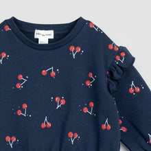 Load image into Gallery viewer, Miles The Label- Baby Navy Cherry Print Terry Top
