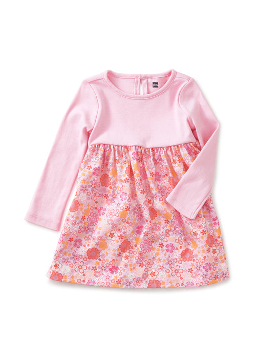 Tea Collection Baby Print Mix Skirted Dress - Sakura