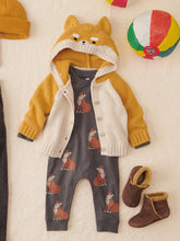 Load image into Gallery viewer, Tea Collection Baby Cardigan- Oatmeal Shiba Inu
