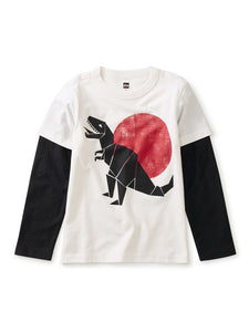 Tea Collection Layered Long Sleeve Graphic Tee - T Rex