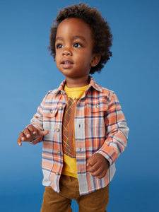 Tea Collection Baby Flannel Button Up Shirt - Kobe Plaid