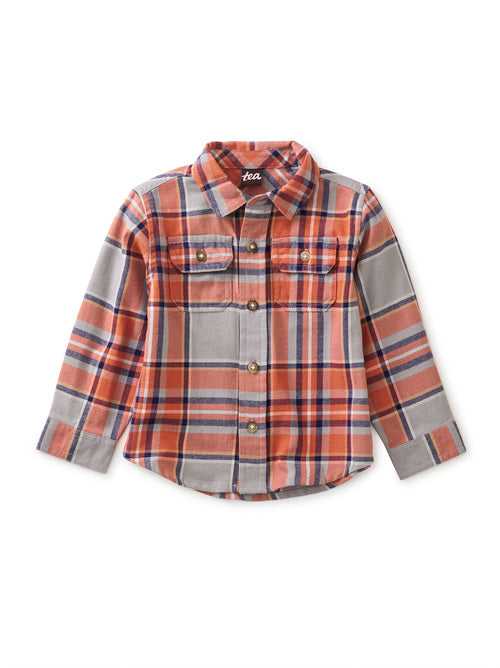 Tea Collection Baby Flannel Button Up Shirt - Kobe Plaid