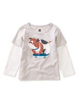 Load image into Gallery viewer, Tea Collection Baby Layered Long Sleeve Graphic Tee - Skatin&#39; Dog
