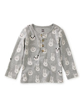 Load image into Gallery viewer, Tea Collection Baby Long Sleeve Henley - Animal Buns
