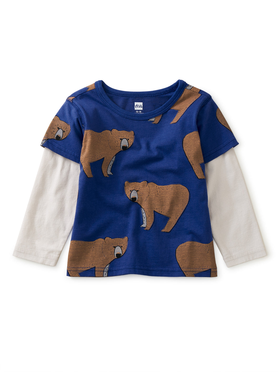 Tea Collection Baby Layered Long Sleeve Graphic Tee - Bear Lair