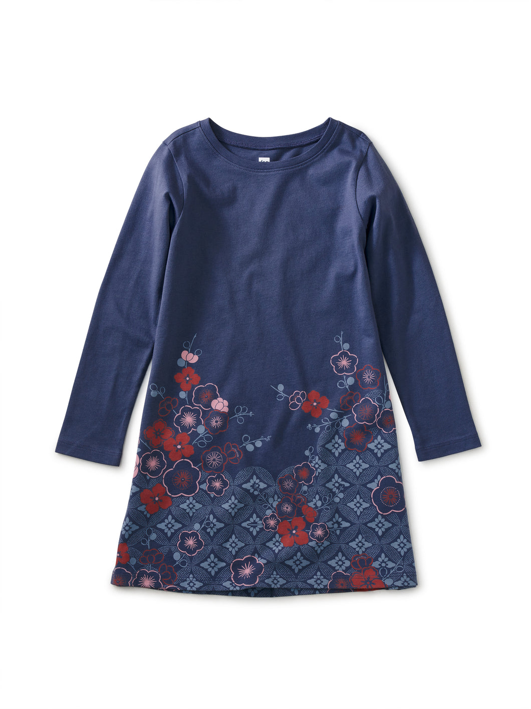 Tea Collection Kimono Floral T-Shirt Dress - Triumph Blue