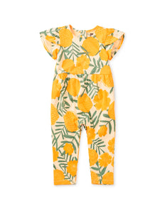 Tea Collection Tulip Sleeve Baby Romper- Marigold