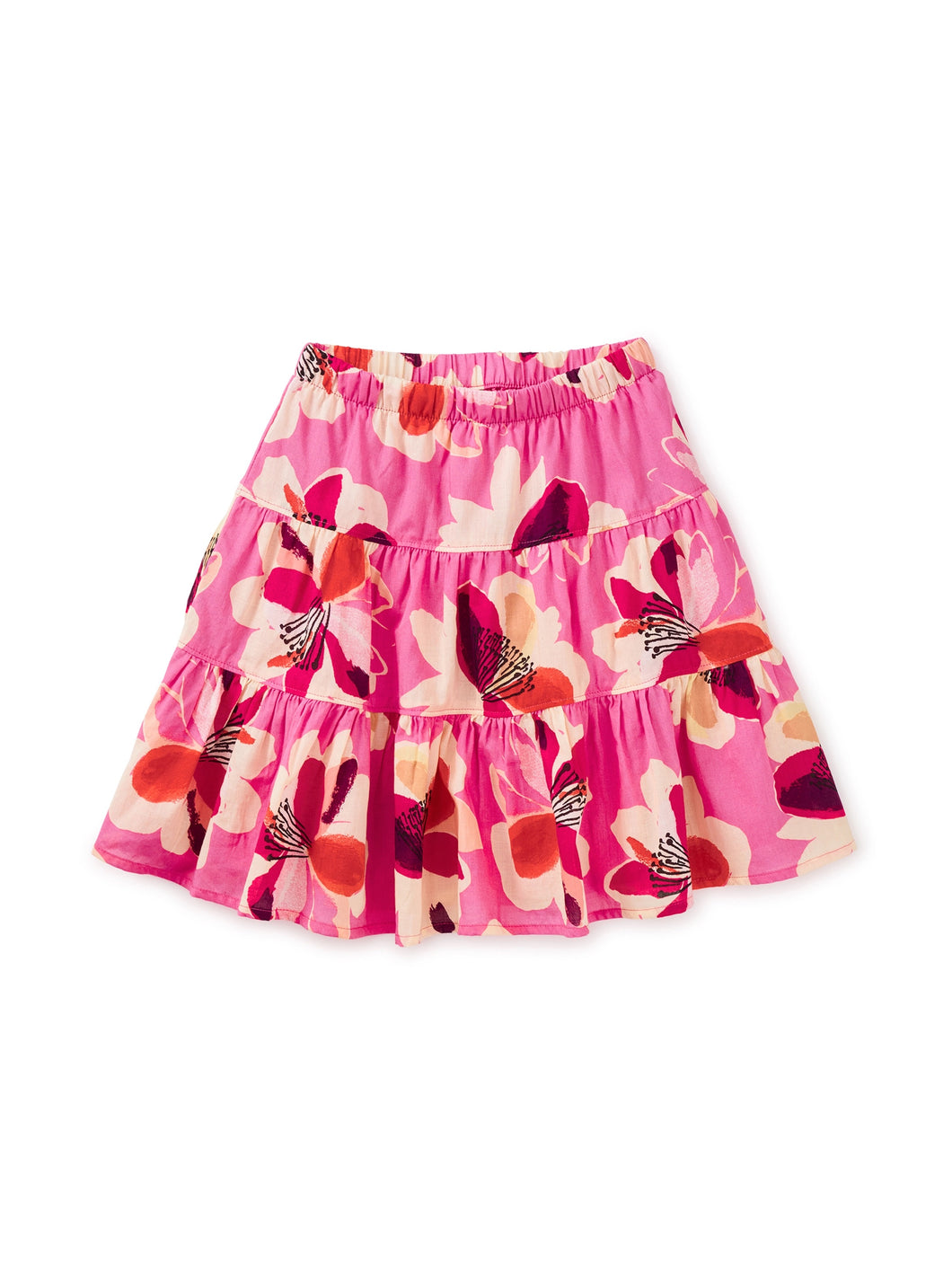 Tea Collection Tiered Woven Skirt- Floral Burst