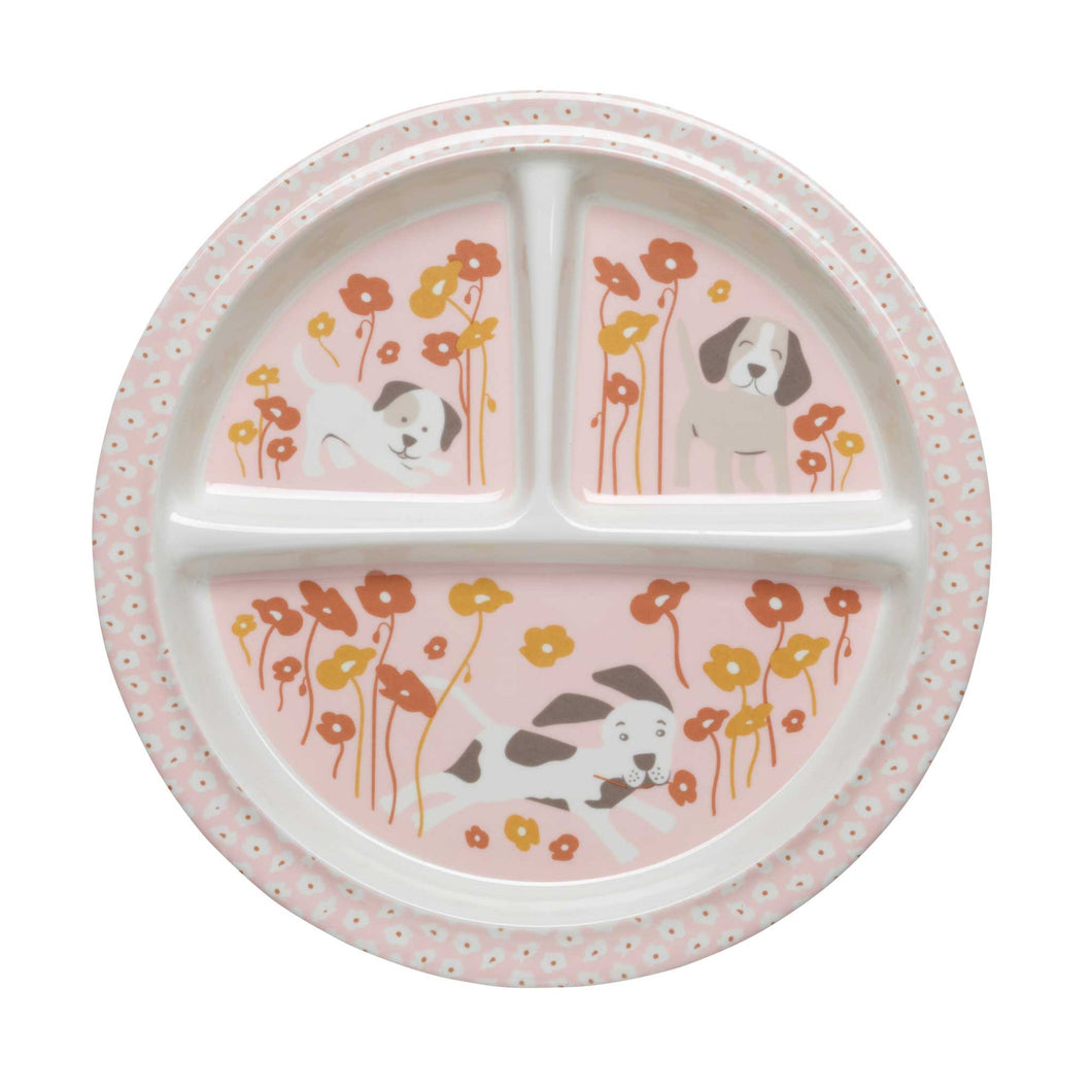 Sugarbooger Divided Suction Plate (Puppies and Poppies)